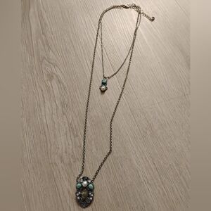 Elegant Silver and Turquoise Necklace Set